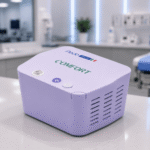 pedo-italy-comfort-compressor-nebulizer-side-angle-showing-cooling-vents-and-compact-body